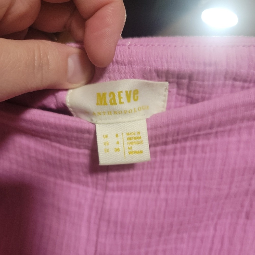Maeve PINK Textured‎ Wide Leg Pants Flowy High Waisted Casual Dressy Brunch Work - Picture 7 of 7